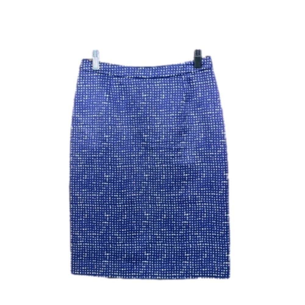 Tory Burch Purple and White Geometric Printed Pencil Skirt